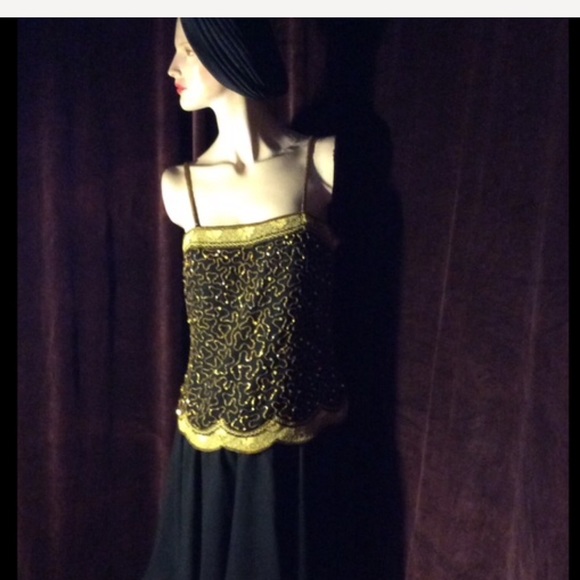 VtgSpaghetti strap drop waist retro dress - Picture 2 of 4